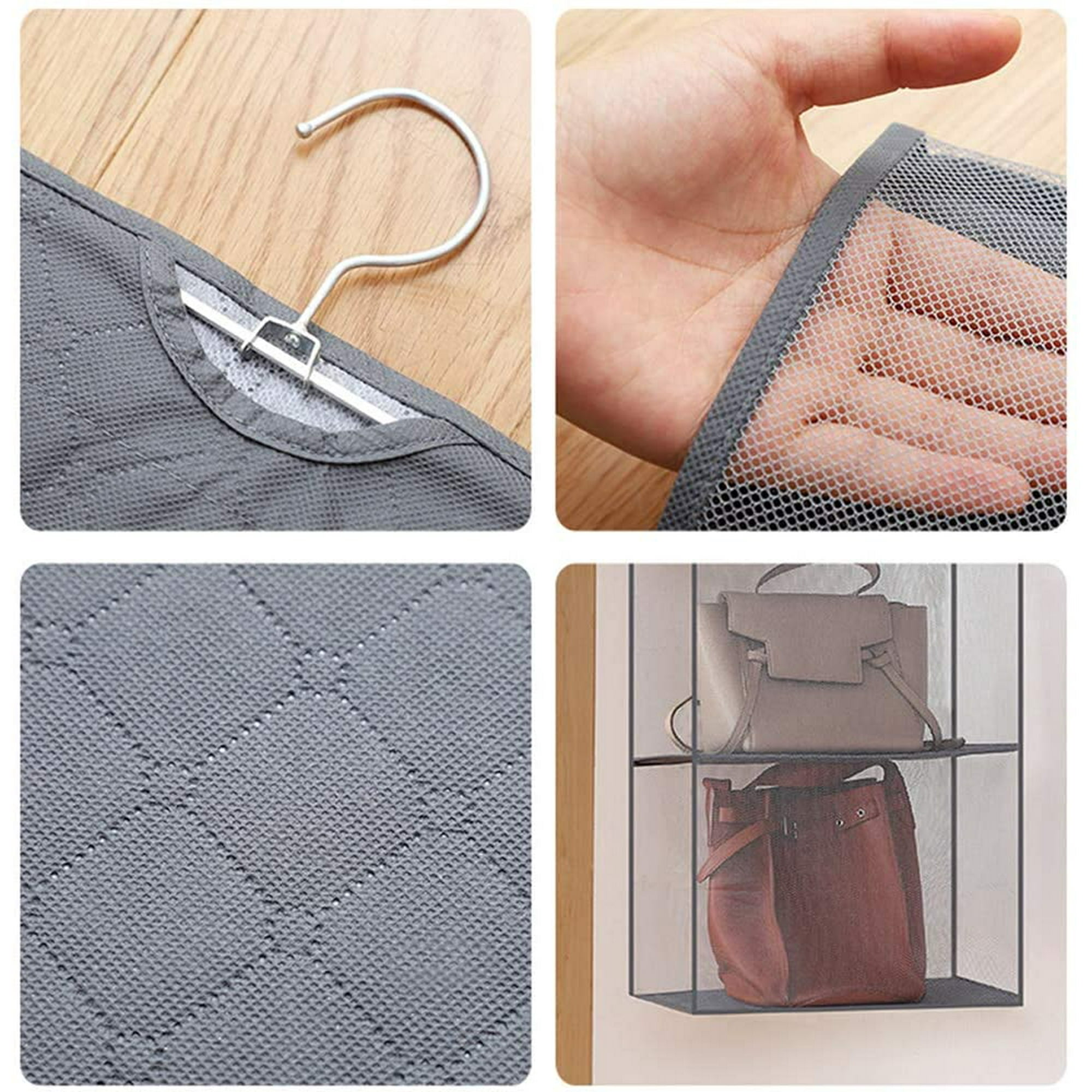 Black JOYXEON Clothes Storage Bags Closet Organizer Pack of 4 Large Capacity Closet Storage Bags 3 Layers Fabric Stainless Steel Zipper Sturdy Handle for Comforter Blanket Clothes 24 Gallon x4